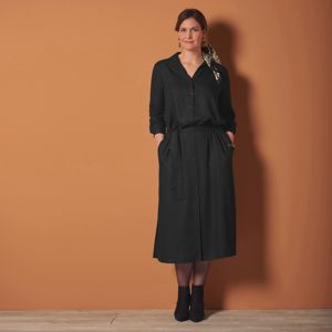 Blancheporte Košeľové jednofarebné šaty, čierne čierna 58