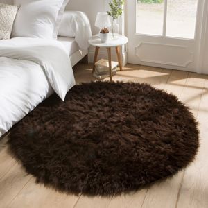 Blancheporte Okrúhly koberec s vysokým vlasom čokoládová pr. 140 cm