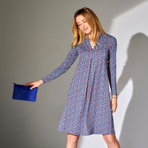 Blancheporte Šaty s grafickým dizajnom nám.modrá/oranžová 52