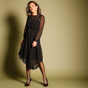 Blancheporte Asymetrické šaty s výšivkou čierna 52