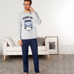 Blancheporte Pyžamo "Volkswagen" s dlhými rukávmi a nohavicami sivá/nám.modrá 137/146 (4XL)