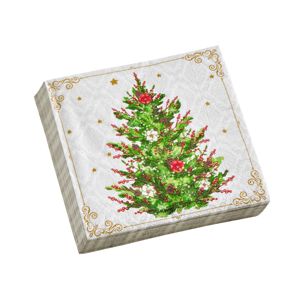 Blancheporte Papierové obrúsky s potlačou vianočného stromu, súprava 20 ks jedlička 20 ks