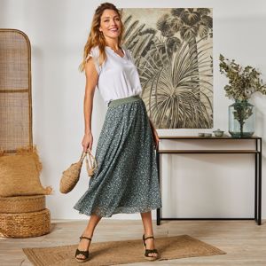 Blancheporte Dlhá rozšírená sukňa s minimalistickým dizajnom bronzová 34/36