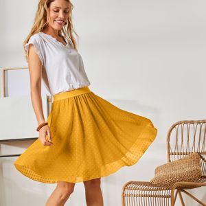 Blancheporte Krátka sukňa s výšivkou mangová 50