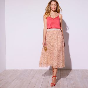 Blancheporte Dlhá rozšírená sukňa s minimalistickým dizajnom béžová/korálová 50