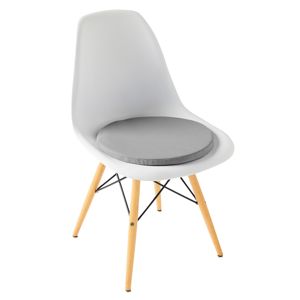 Blancheporte Okrúhly sedák na stoličku, jednofarebný, 2 ks perlovosivá pr. 38cm