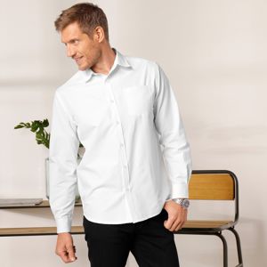 Blancheporte Jednofarebná košeľa s dlhými rukávmi, popelín biela 48/50
