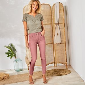 Blancheporte 7/8 farebné džínsy ružové drevo 38