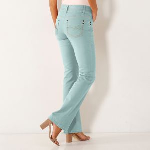 Blancheporte Strečové farebné bootcut džínsy svetlá tyrkysová 40