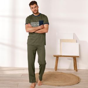 Blancheporte Pyžamové tričko s krátkymi rukávmi khaki 127/136 (3XL)