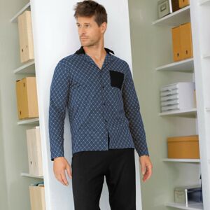 Blancheporte Pyžamo s košeľou s dlhými rukávmi a nohavicami sivá/čierna 117/126 (XXL)