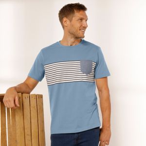 Blancheporte Pruhované tričko s krátkymi rukávmi modrá 127/136 (3XL)