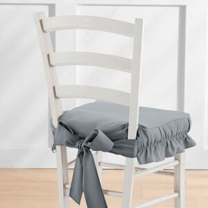 Blancheporte Jednofarebný poťah na stoličku z plátna bachette perlovosivá 40x40cm