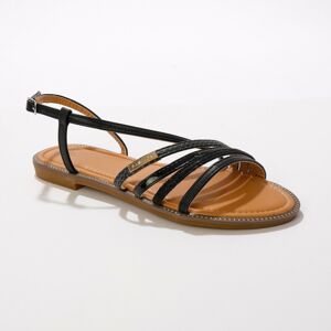 Blancheporte Ploché remienkové sandále, čierne čierna 38