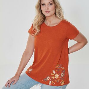 Blancheporte Tričko s potlačou kvetín oranžová 54