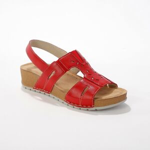Blancheporte Kožené sandále pre širšie chodidlá, červené červená 39