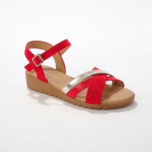 Blancheporte Remienkové sandále, červené/zlaté červená/ zlatá 37