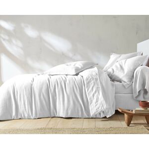 Blancheporte Jednofarebná posteľná bielizeň, zn. Colombine, zapratý ľan biela napínacia plachta 90x190cm
