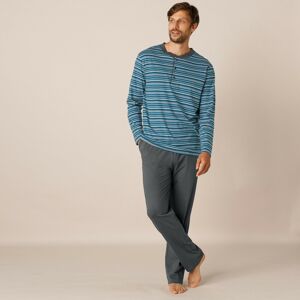 Blancheporte Pruhované pyžamo s nohavicami a tuniským výstrihom antracitová/modrá 87/96 (M)