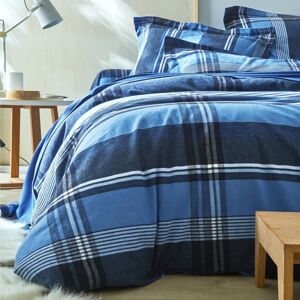 Blancheporte Flanelová posteľná bielizeň Scott zn. Colombine, farbené vlákna modrá obliečka na prikrývku240x220cm