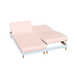 Blancheporte Jednofarebná napínacia plachta na polohovaciu posteľ, hĺbka rohov 26 cm ružová pudrová 160x200cm