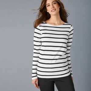 Blancheporte Pruhované tričko z bio bavlny, eco-friendly biela/čierna 50
