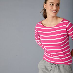 Blancheporte Pruhované tričko z bio bavlny, eco-friendly ružová/biela 34/36