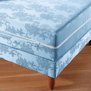 Blancheporte Poťah na matrac a sokel postele, hĺbka rohov 18 cm modrá sokl 90x190cm