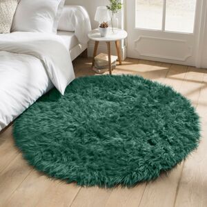 Blancheporte Okrúhly koberec s vysokým vlasom zelená jedľová pr.70cm