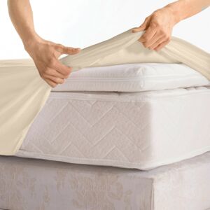 Blancheporte Jednofarebná napínacia posteľná plachta s hĺbkou rohov 40 cm piesková napínacia plachta 160x200cm
