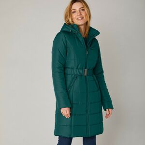 Blancheporte Prešívaná bunda na zips s opaskom, dlhá zelená jedľová 48