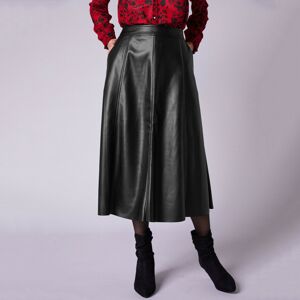 Blancheporte Koženková (1) midi sukňa, rozšírený strih čierna 50