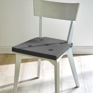 Blancheporte Súprava 2 jednofarebných štvorcových sedákov na stoličku antracitová 40x40 cm