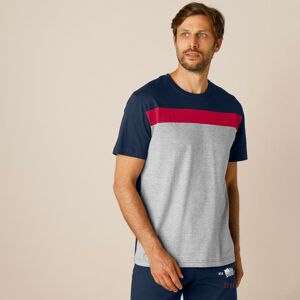 Blancheporte Pyžamové tričko s krátkymi rukávmi, trojfarebné nám.modrá/sivý melír 97/106 (L)