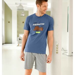 Blancheporte Pyžamo so šortkami a krátkymi rukávmi, potlač "Hibernation" modrá 107/116 (XL)
