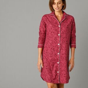 Blancheporte Flanelová nočná košeľa s golierom a potlačou mačiatok ružová 42/44