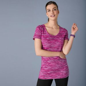 Blancheporte Melírované tričko s krátkymi rukávmi, z bio bavlny, eco-friendly purpurový melír 34/36