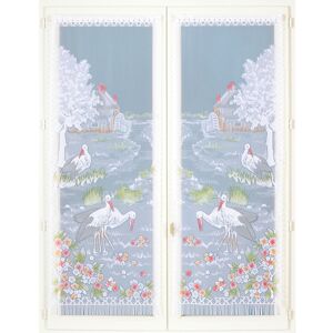 Blancheporte Dvojdielna vitrážová záclona s motívom labutí farebná potlač 60x160cm