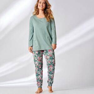 Blancheporte Pyžamo s potlačou kvetín a batikou zelenkastá 42/44