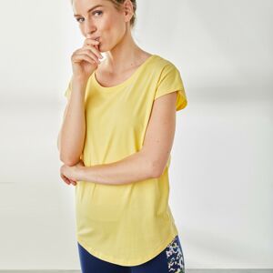 Blancheporte Jednofarebné tričko s lodičkovým výstrihom žltá 34/36