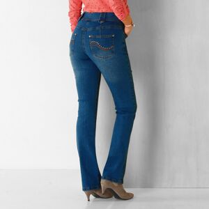 Blancheporte Rovné džínsy s vysokým pásom, pre nižšiu postavu modrá 36