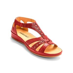Blancheporte Kožené sandále na suchý zips, extra široké červená 38