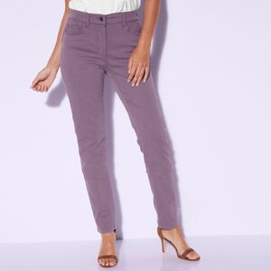 Blancheporte Farebné džínsy s push-up efektom, malá postava purpurová 52