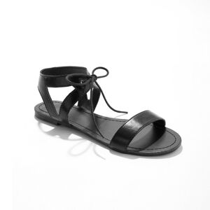 Blancheporte Ploché sandále so šnúrkami na zaviazanie, čierne čierna 41