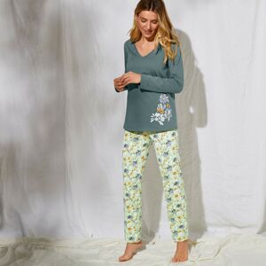 Blancheporte Pyžamové nohavice s potlačou "okvetných lístkov" potlač zelená 52