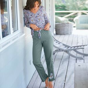 Blancheporte Pyžamové nohavice so stredovou potlačou "okvetných lístkov" šalviová 54