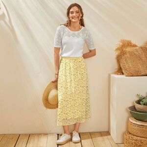 Blancheporte Dlhá rozšírená sukňa s minimalistickým dizajnom žltá 38/40