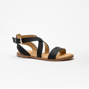 Blancheporte Ploché kožené sandále, eco-friendly čierna 41