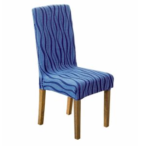 Blancheporte Súprava 2 pružných žakárových poťahov na stoličky modrá 4 ks