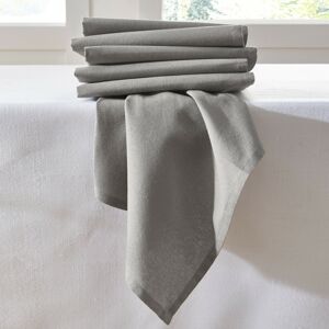 Blancheporte Súprava 6 jednofarebných textilných obrúskov sivá 6 ks 45x45cm